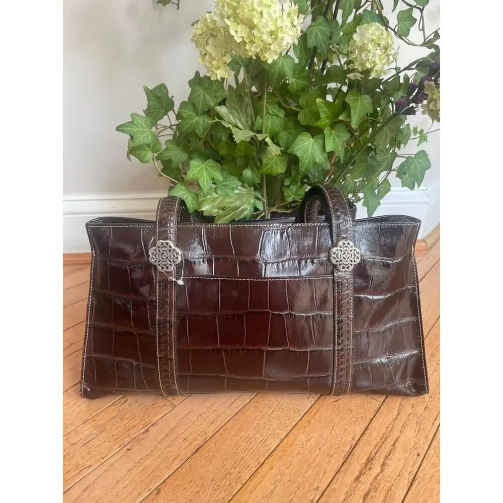 Brighton Sienna embossed brown tote bag (PU120